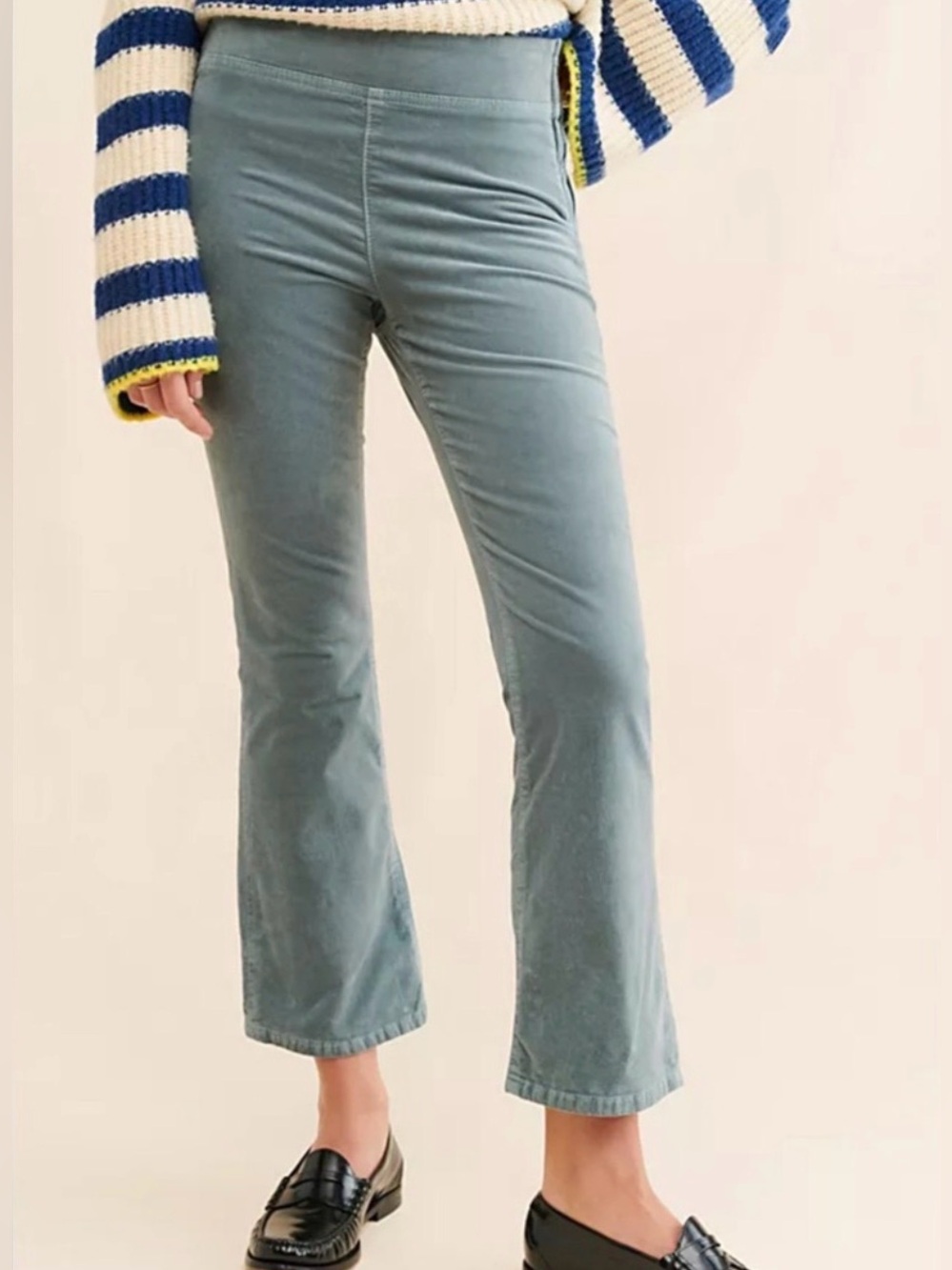 NWT Free People Velvet Slim Flare Pants In My Feelings size XS